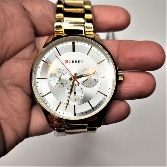 NWT CURREN MENS GOLDTONE WATCH - Picture 4 of 11